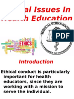 Ethical Issues in Health Education