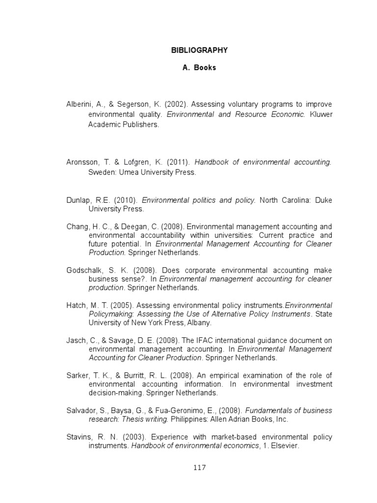 10. Bibliography Environmental Resource Management Accounting
