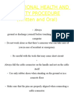 Occupational Health AND Safety Procedure (Written and Oral)