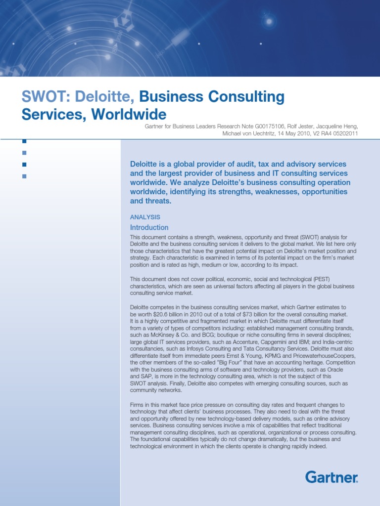 Deloitte SWOT | PDF | Audit | Strategic Management