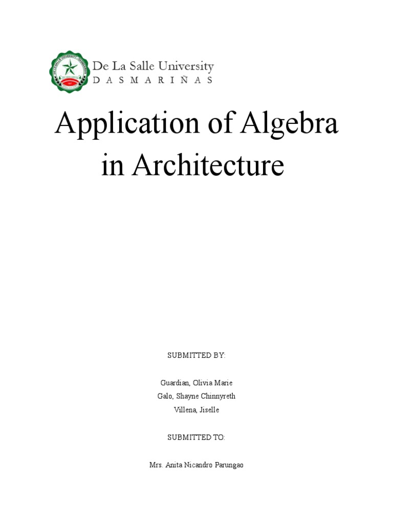Application of Algebra in Architecture PDF Triangle Algebra