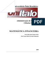 Centro Universitário Ítalo Brasileiro - Matemática Financeira