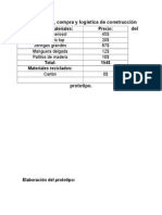 Presupuesto, Compra y Logística de Construcción Del Prototipo.