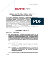 Condicionado Todo Riesgo de Equipo Maquinaria de Contratista