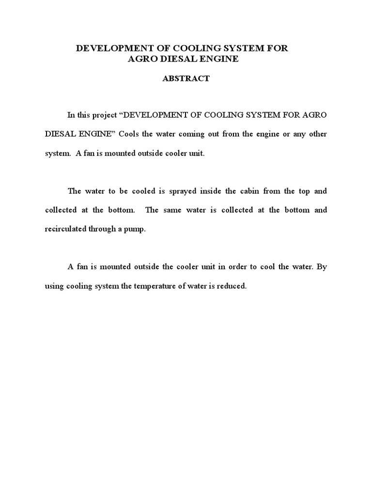 Development of Cooling System For | PDF | Home & Garden | Technology ...
