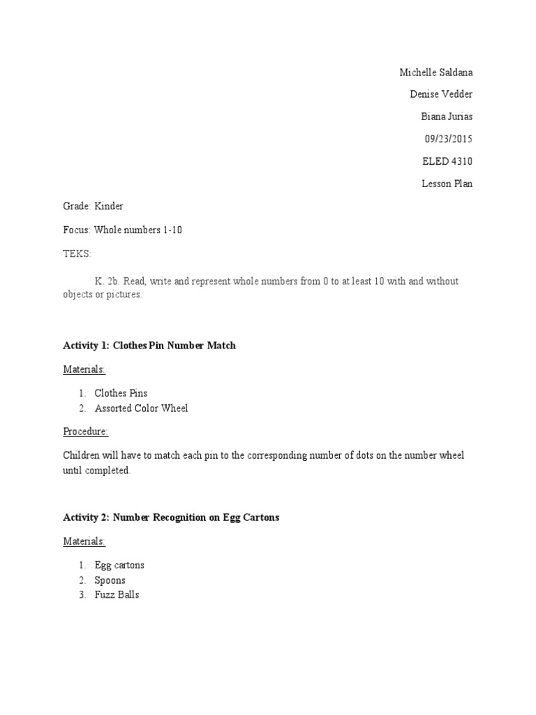 Mathlessonplan | PDF