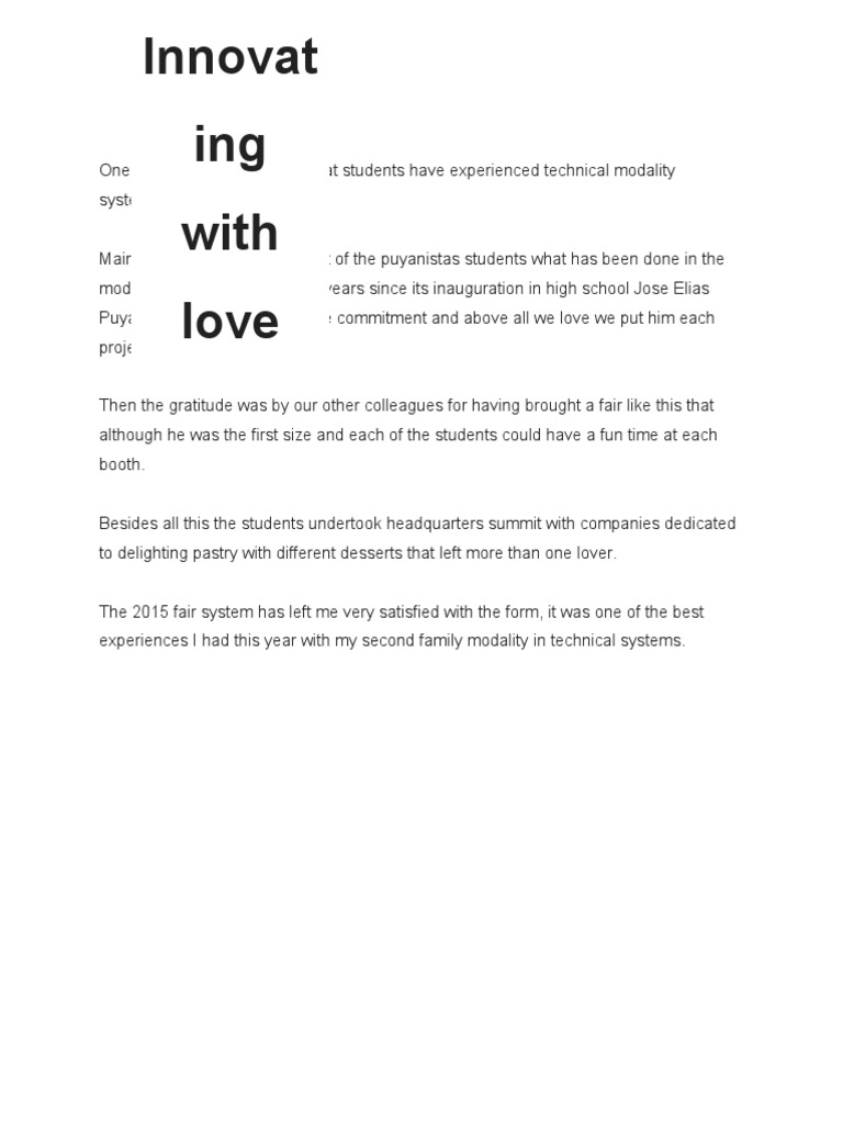 Innovat Ing With Love | PDF