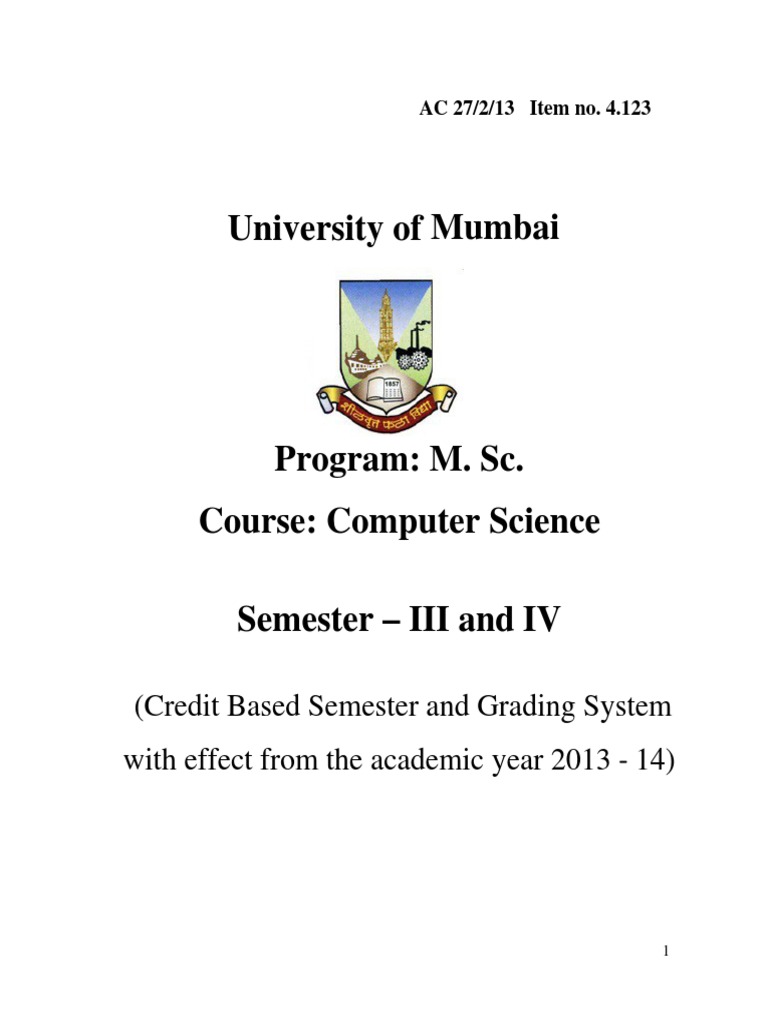 4.123 MSC Comp Sci Sem III and IV For AC - 1 | PDF