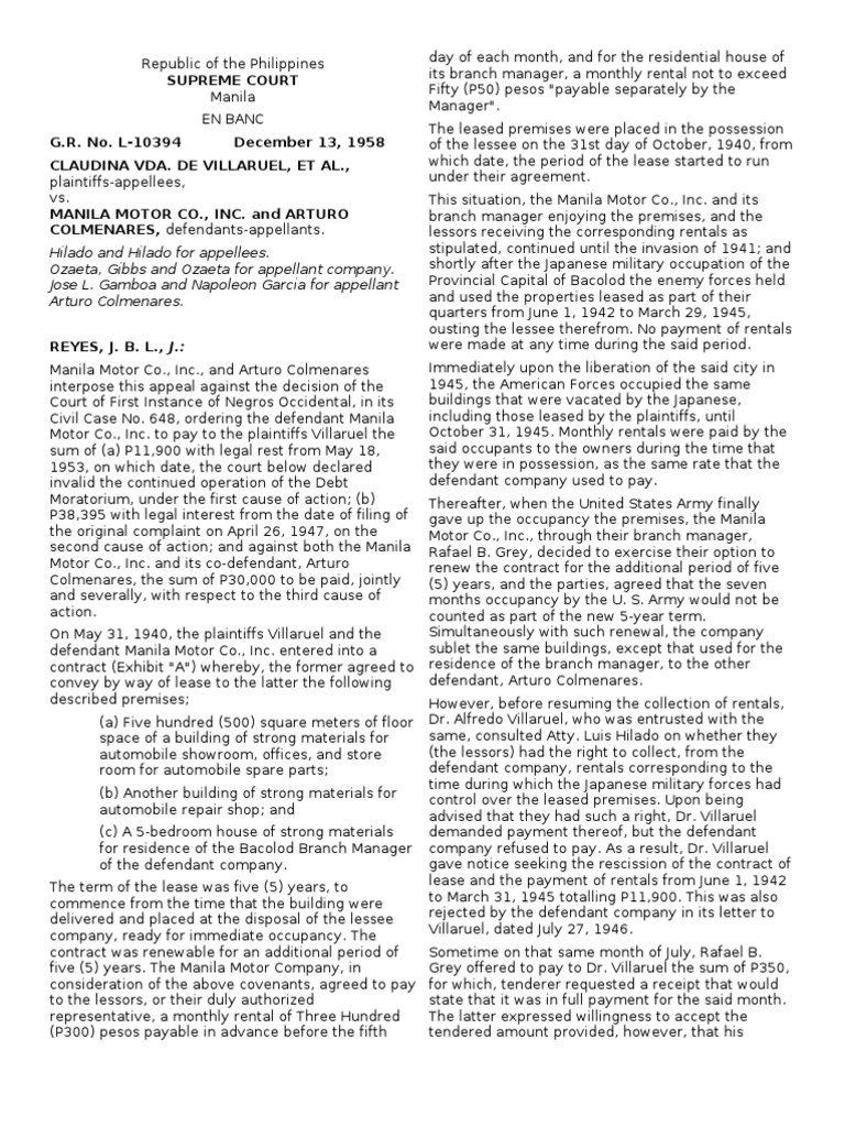 Vda de villaruel v manila motor co inc 104 phil 926 1958 pdf