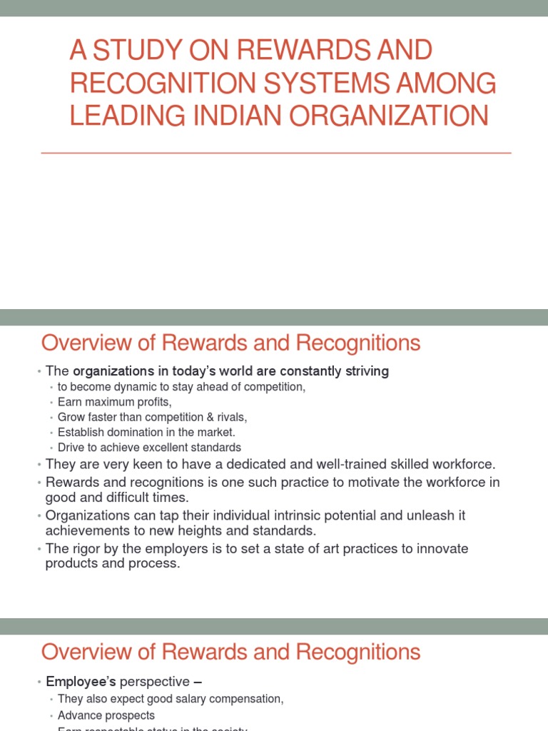 Rewards and Recognition in Indian Firms | PDF | Employment ...