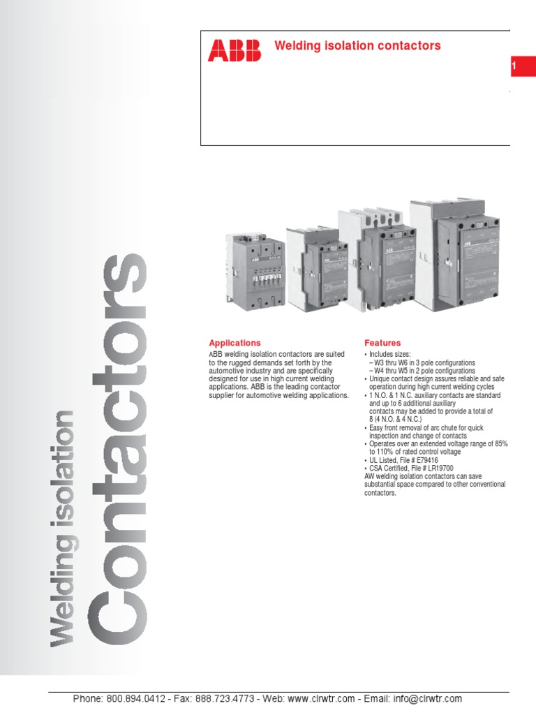 ABB Welding Isolation Contactors | PDF | Components | Electrical ...