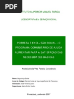 Pobreza e Exclusão Social  - PCAAC