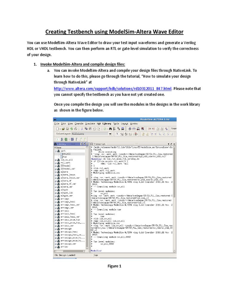 Creating Testbench Using Modelsim-Altera | PDF | Vhdl | Areas Of ...