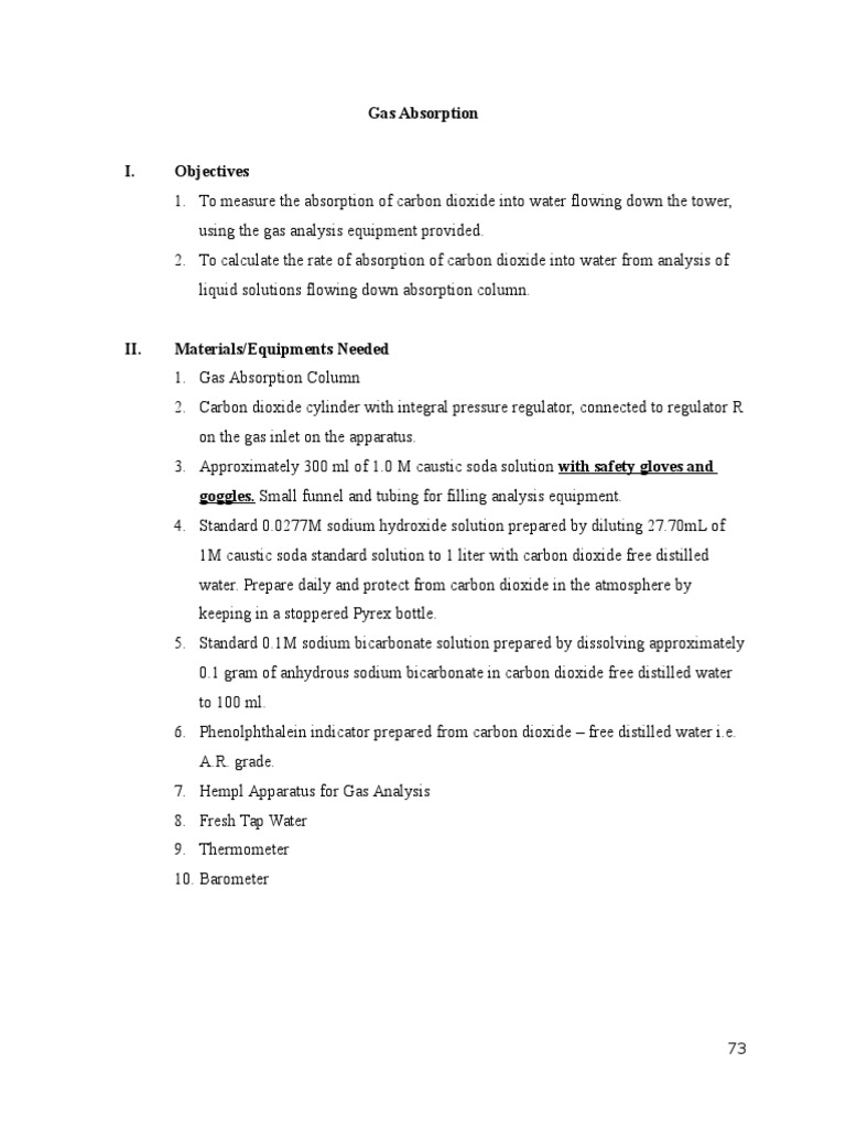 Gas Absorption | PDF | Carbon Dioxide | Gases