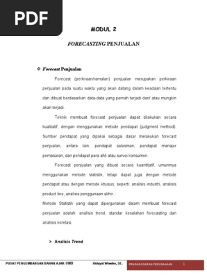 Forecast Penjualan