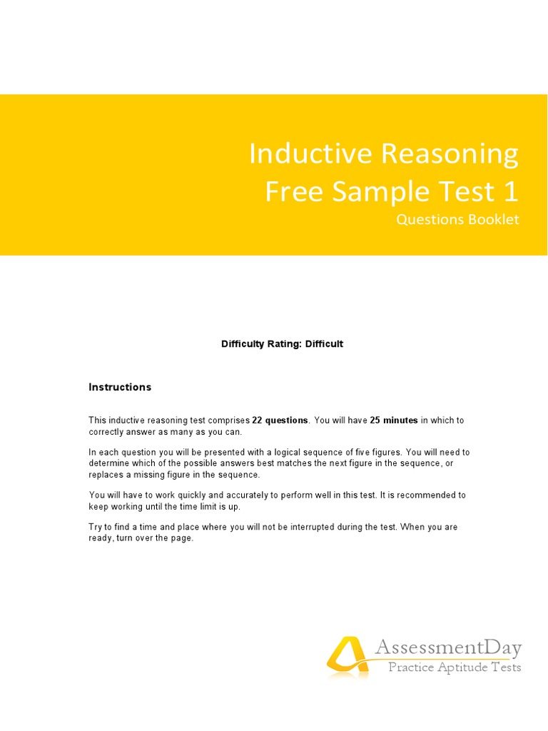 Free Inductive Reasoning Test Sample | PDF | Inductive Reasoning | Test ...