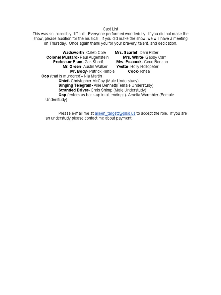 Cast List | PDF