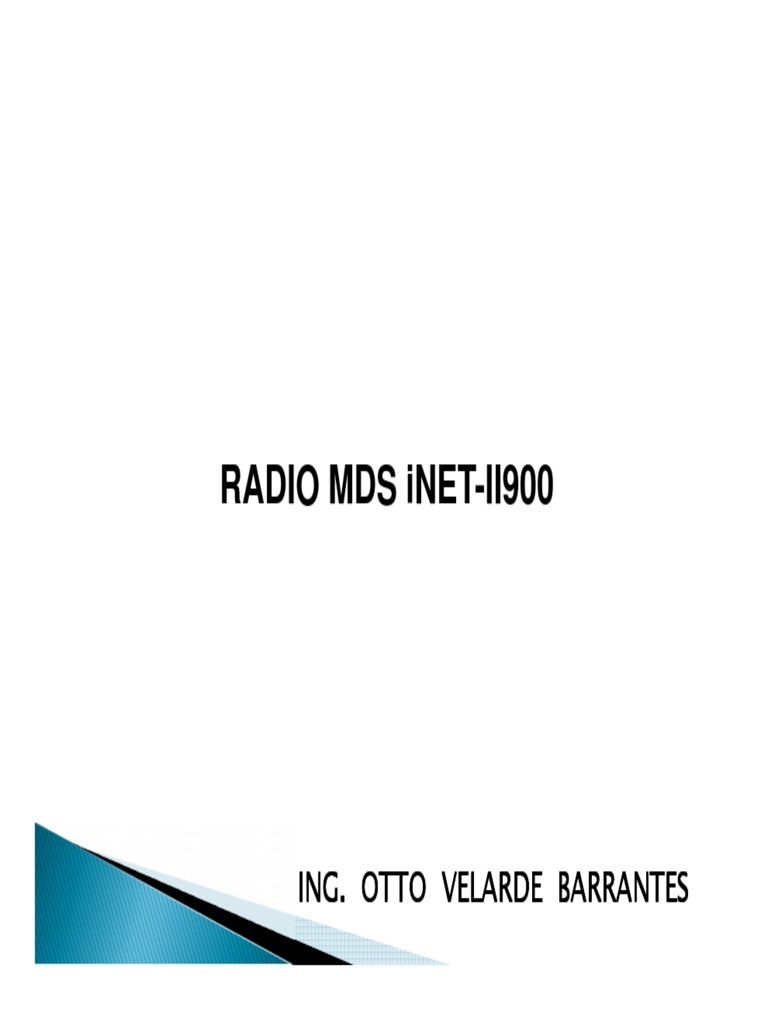 Radio MDS iNET-II900: Configuración y Seguridad | PDF | LAN inalámbrico ...