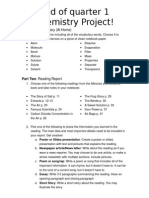 End of Quarter 1 Chemistry Project