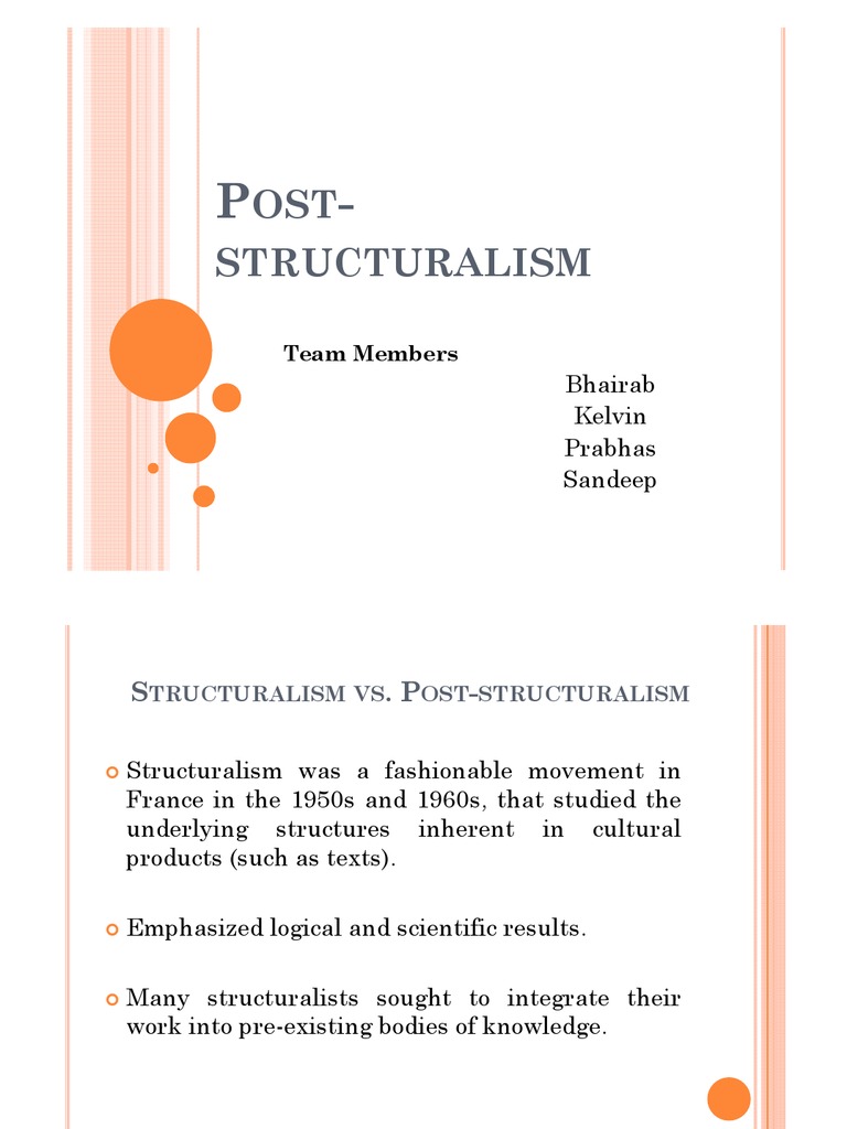 Post Structuralism PDF Discourse Deconstruction