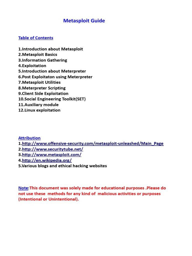 Met As Ploit Guide | PDF