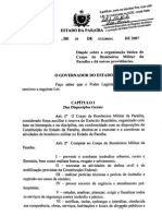 2007_Dispõe Sobre a Organização Básica Do Corpo de Bombeiros Da Paraíba