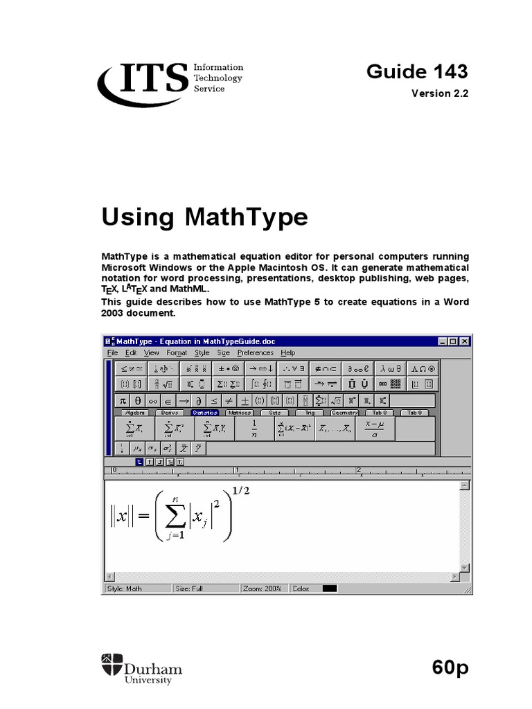 Mathtype Tutorial 1 , Introductory tutorials – IVEWAP