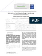 Optimization of Power Dissipation Through a Hydraulic Jump