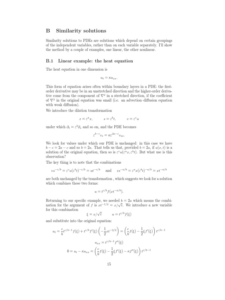 Similarity Solutions for PDEs Explained | PDF | Partial Differential ...
