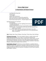 Science Department Lab Report Format