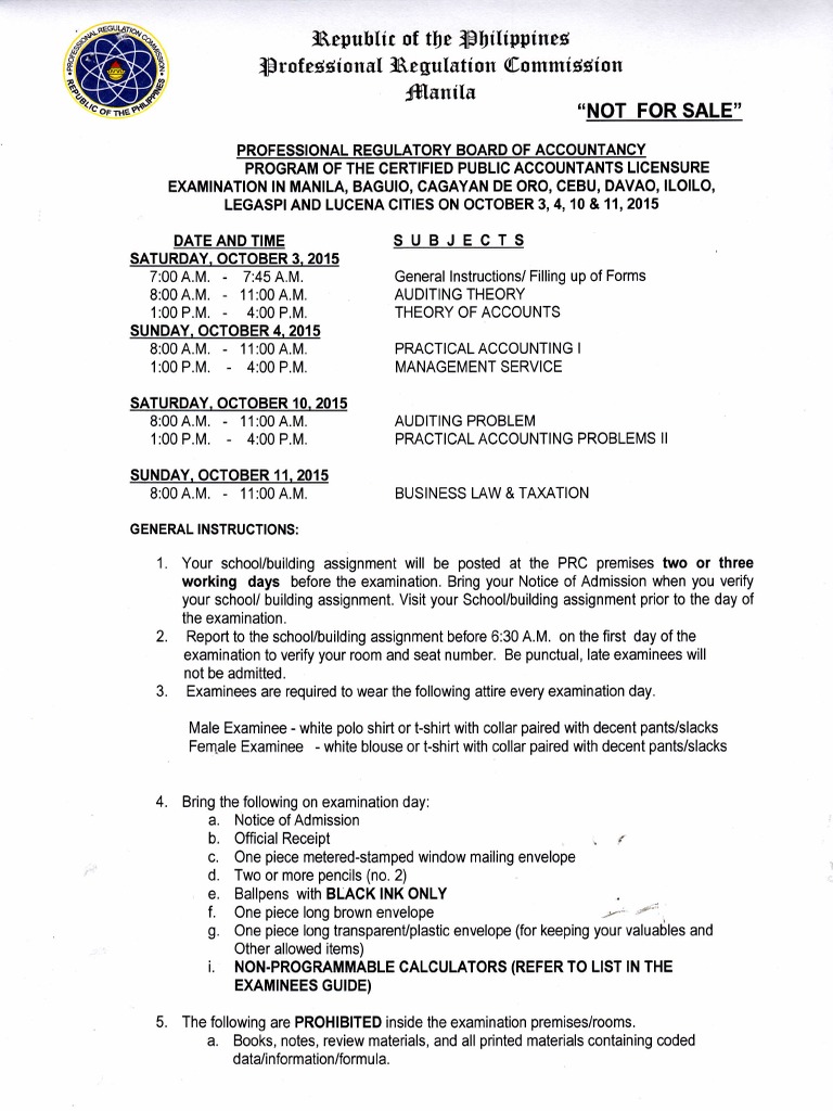 CPA1015bp October 2015 Certified Public Accountant Board Exam PDF Certified Public
