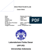 Laboratorium Fisika Dasar Upp Ipd Universitas Indonesia: Laporan Praktikum R-Lab Calori Work