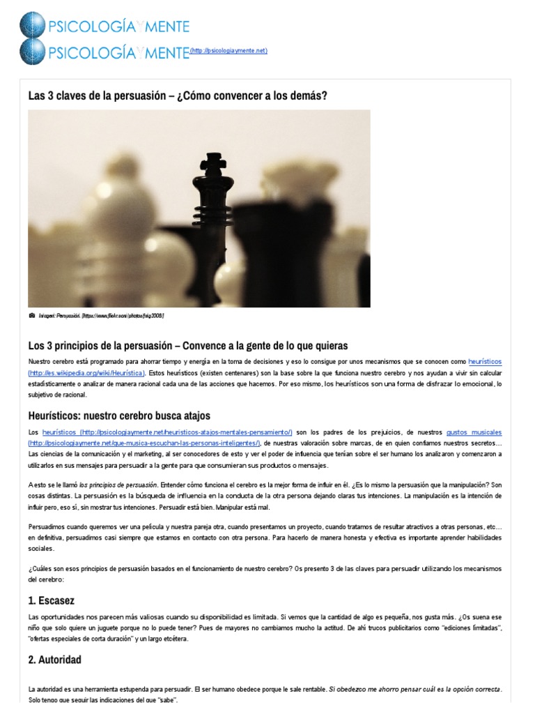 Las 3 Claves de La Persuasión - ¿Cómo Convencer A Los Demás - PDF | PDF ...