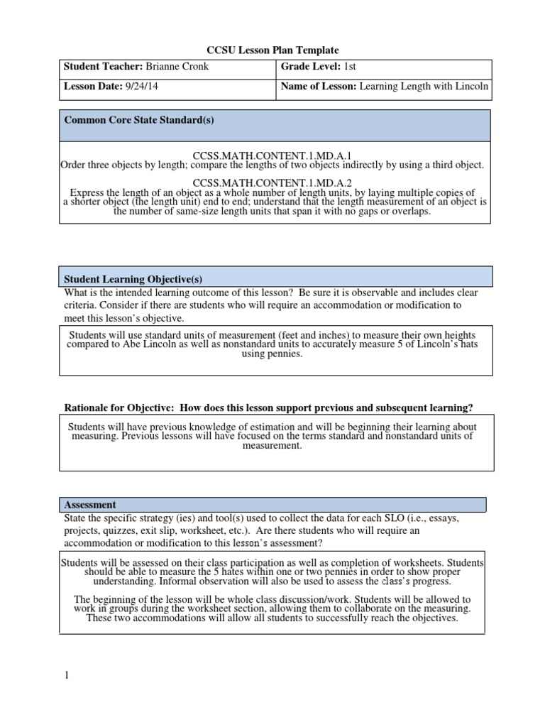 Measuring Lesson Plan | PDF | Educational Assessment | Reading ...