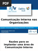Comunicação Interna nas Organizações