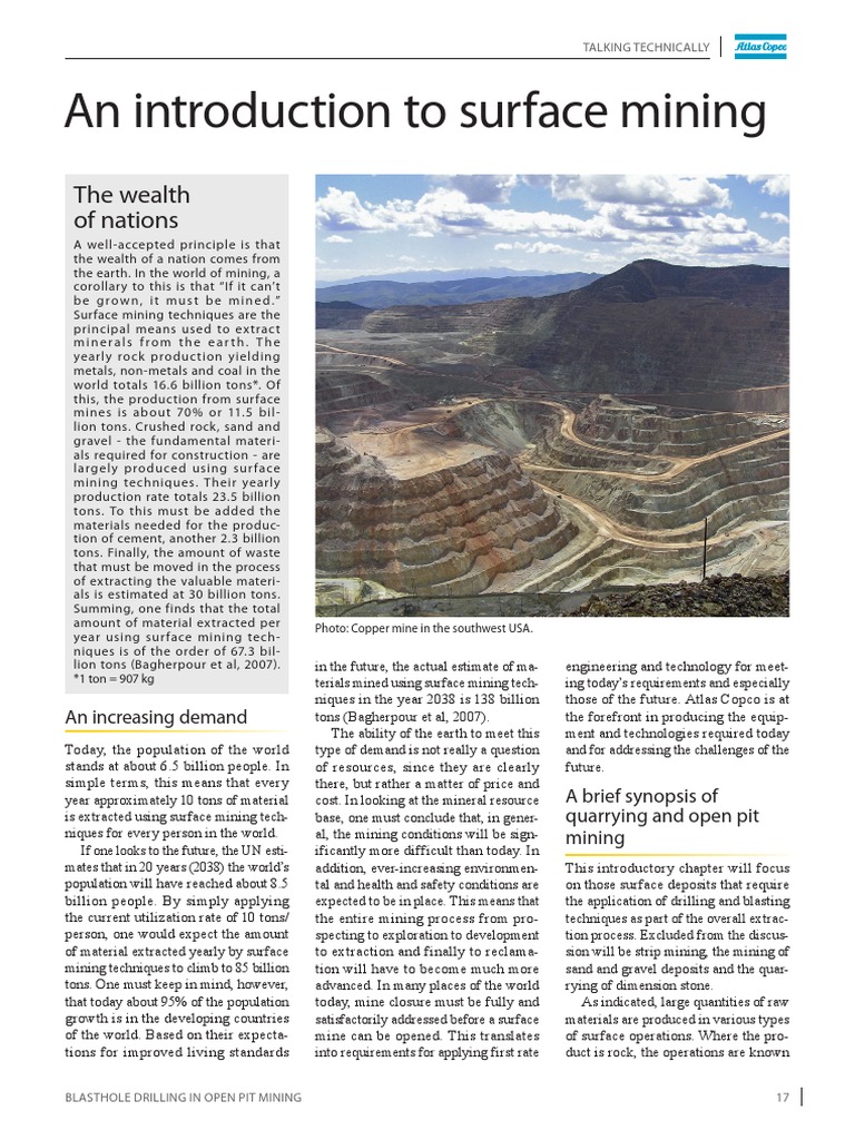Surface Mining An Itroduction Pdf Mining Ore