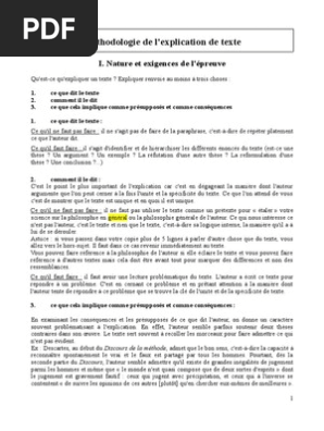 Méthodologie Du Commentaire De Texte Philosophique Pdf