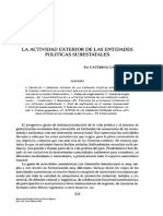 La Actividad Exterior de Las Unidades Políticas Subestatales