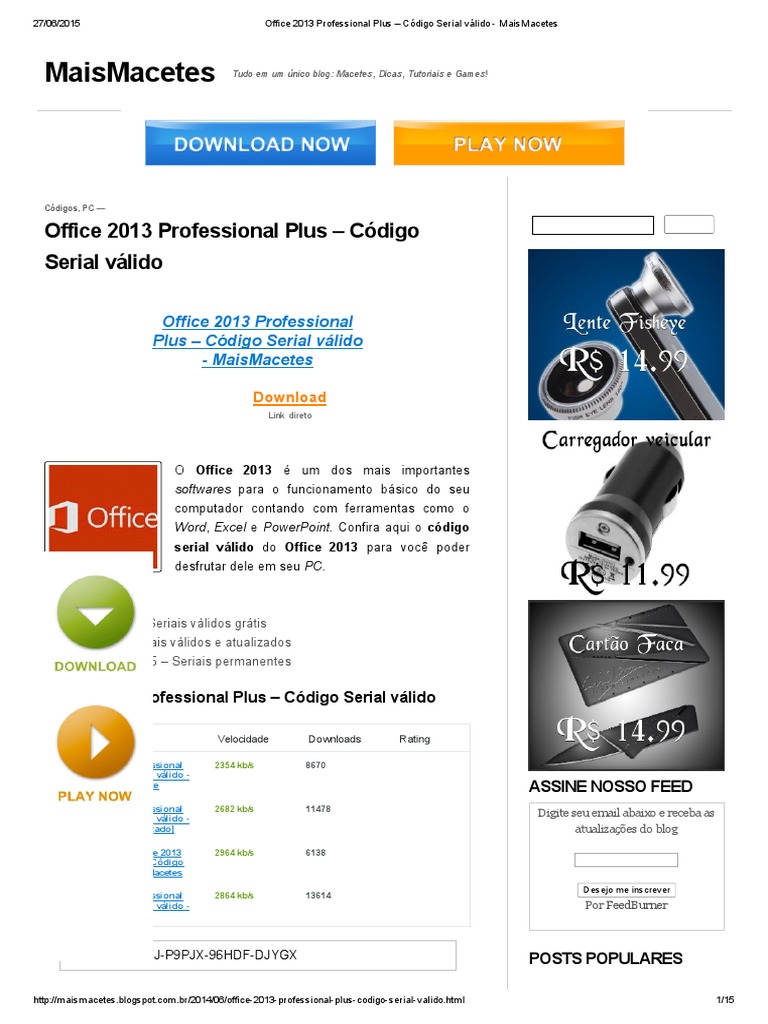 Serial office 2013 professional plus valido