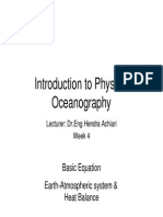 Introduction To Physical Oceanography: Basic Equation Earth-Atmospheric System & Heat Balance