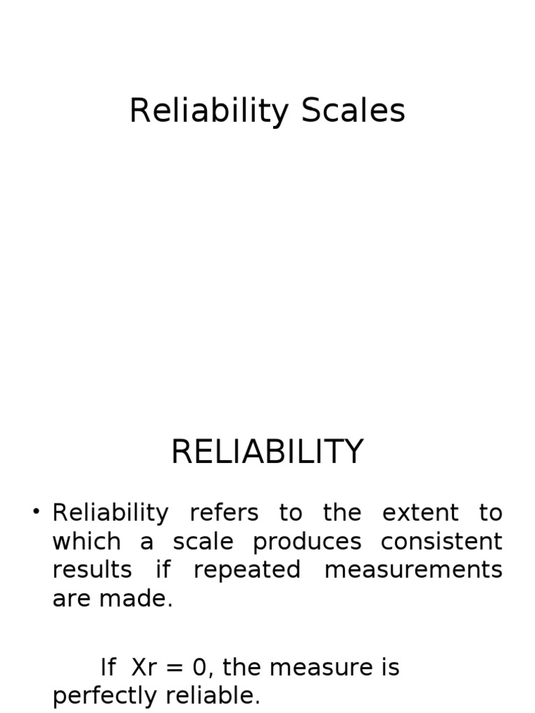 Understanding Reliability Scales in Surveys | PDF | Correlation And ...