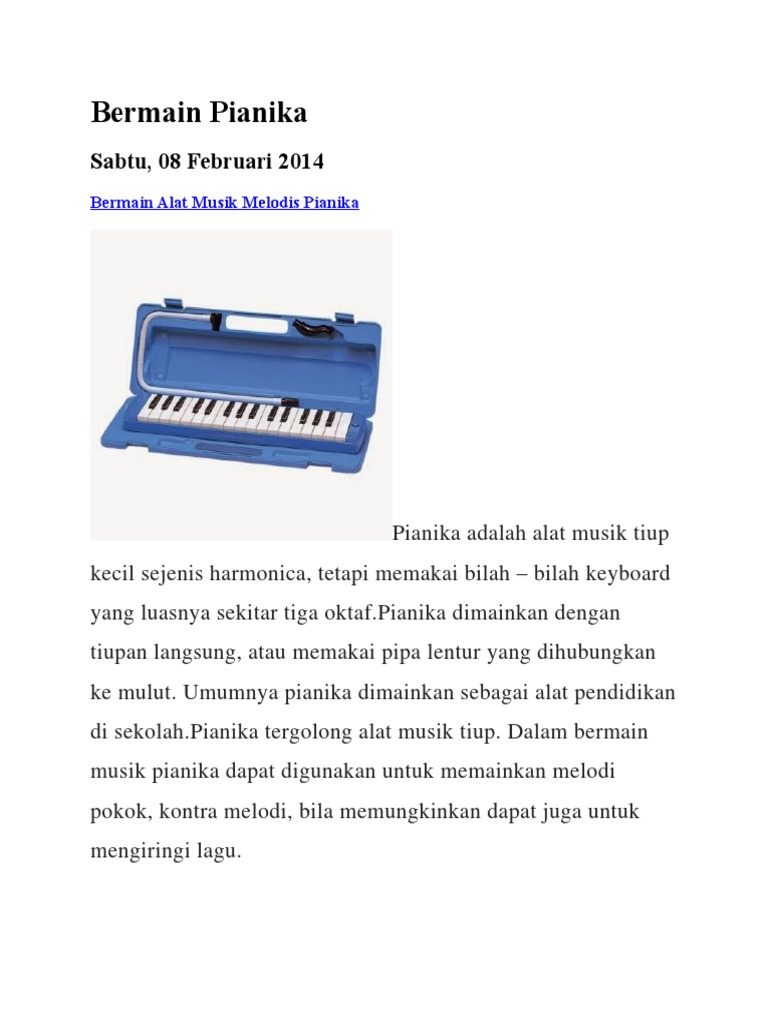 Alat Musik Melodis Yang Dimainkan Dengan Cara Ditiup 