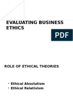 Evaluating Business Ethics