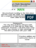 9-25 Math Newsletter