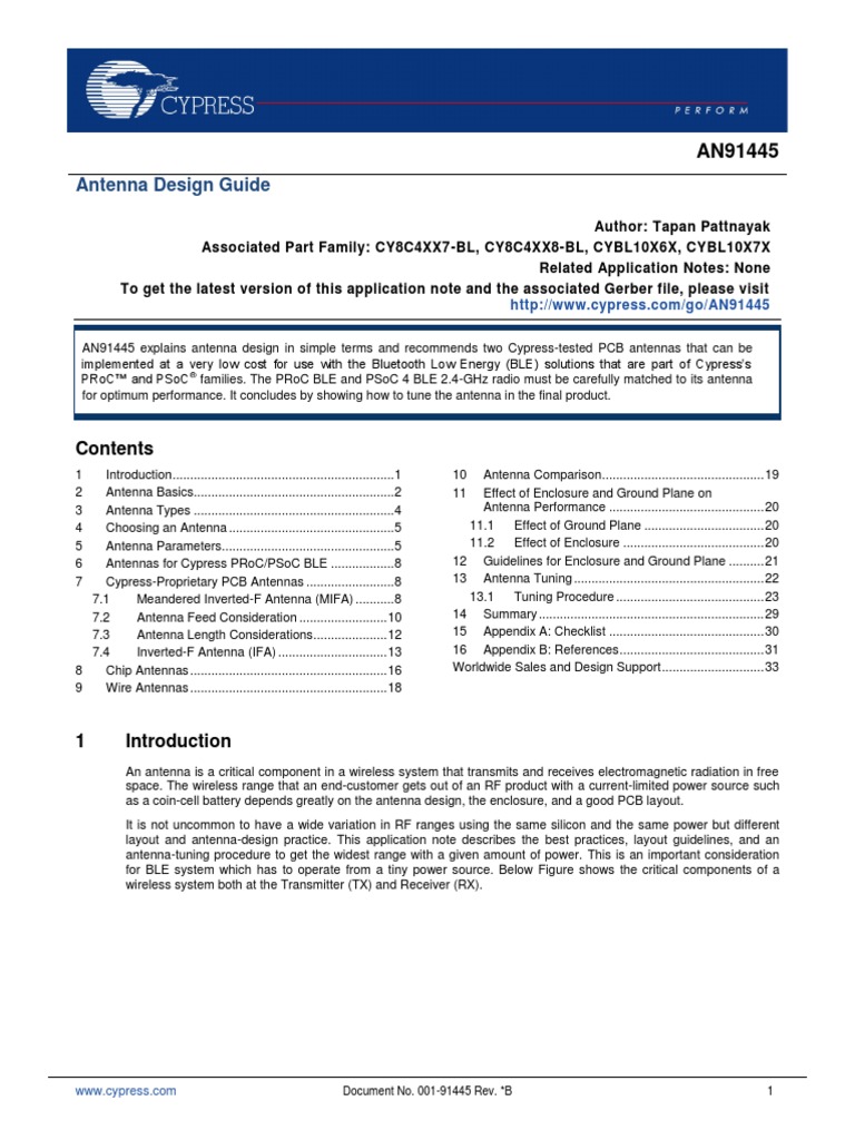 Antenna Design Guide: Document No. 001-91445 Rev. B 1 | PDF | Antenna ...