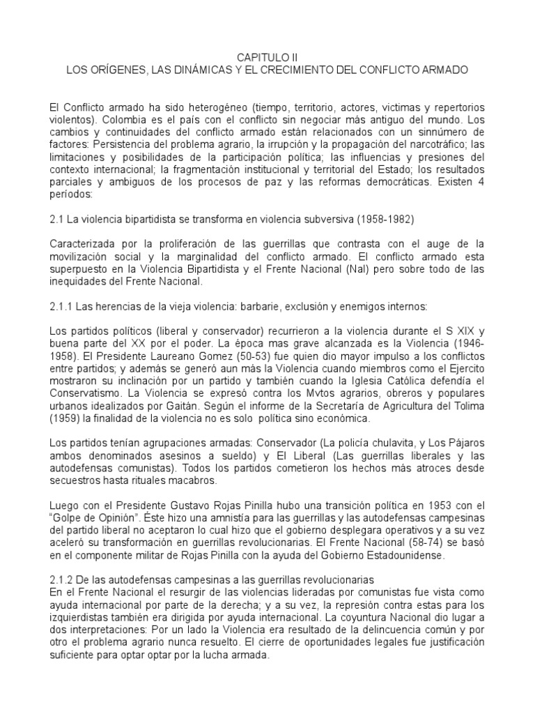 Orígenes del Conflicto Armado en Colombia | PDF | Guerra de guerrillas ...