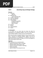 Unit 6 Advertising Copy and Design Strategy: Structure