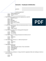 Questionnaire - Employee Satisfaction