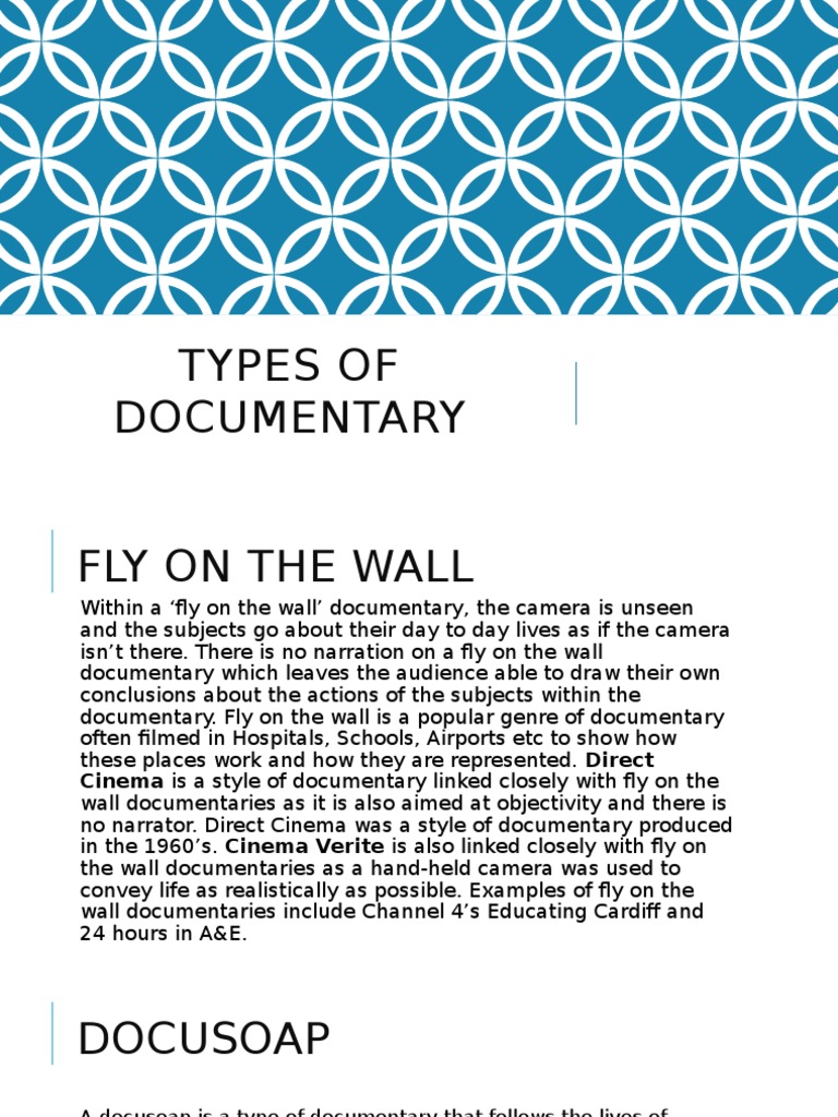 Types of Documentary PDF Documentary Film Reality Television