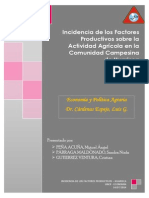 Incidencia de Los Factores Productivos en Huarisca - 2014